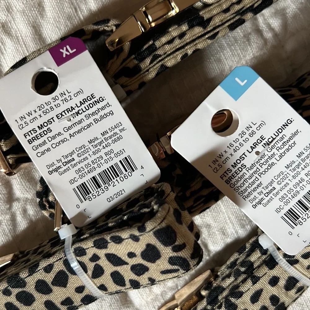 Boots & Barkley™ Animal Print with Buckle Dog Collar- Set of 4, L(2)& XL(2)
